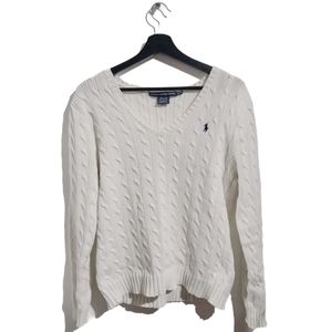 White polo ralph lauren (cable knit)